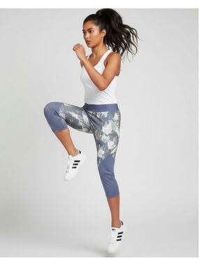 Adidas Techfit Compression Capri Leggings, S, Activewear Workout Floral